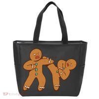 Gingerbread Fight Funny Holiday Tote Bag thumb 0