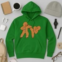 Gingerbread Fight Funny Holiday Hoodie thumb 3