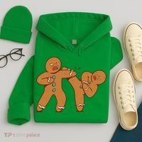 Gingerbread Fight Funny Holiday Hoodie thumb 4