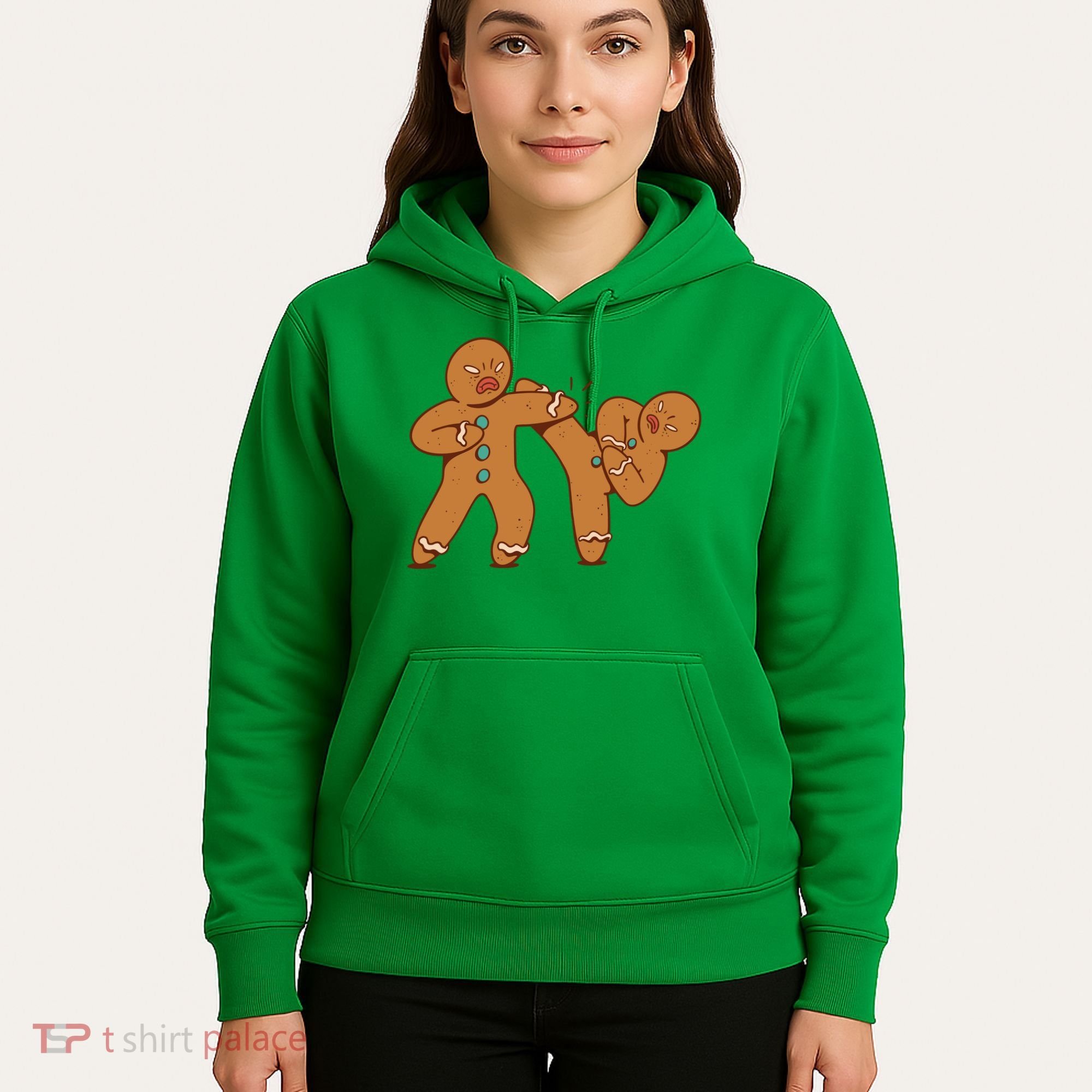 Gingerbread Fight Funny Holiday Hoodie
