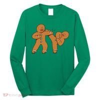 Gingerbread Fight Funny Holiday Long Sleeve Shirt thumb 0