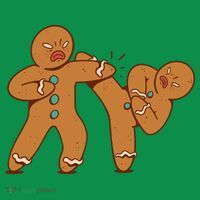Gingerbread Fight Funny Holiday Long Sleeve Shirt thumb 2