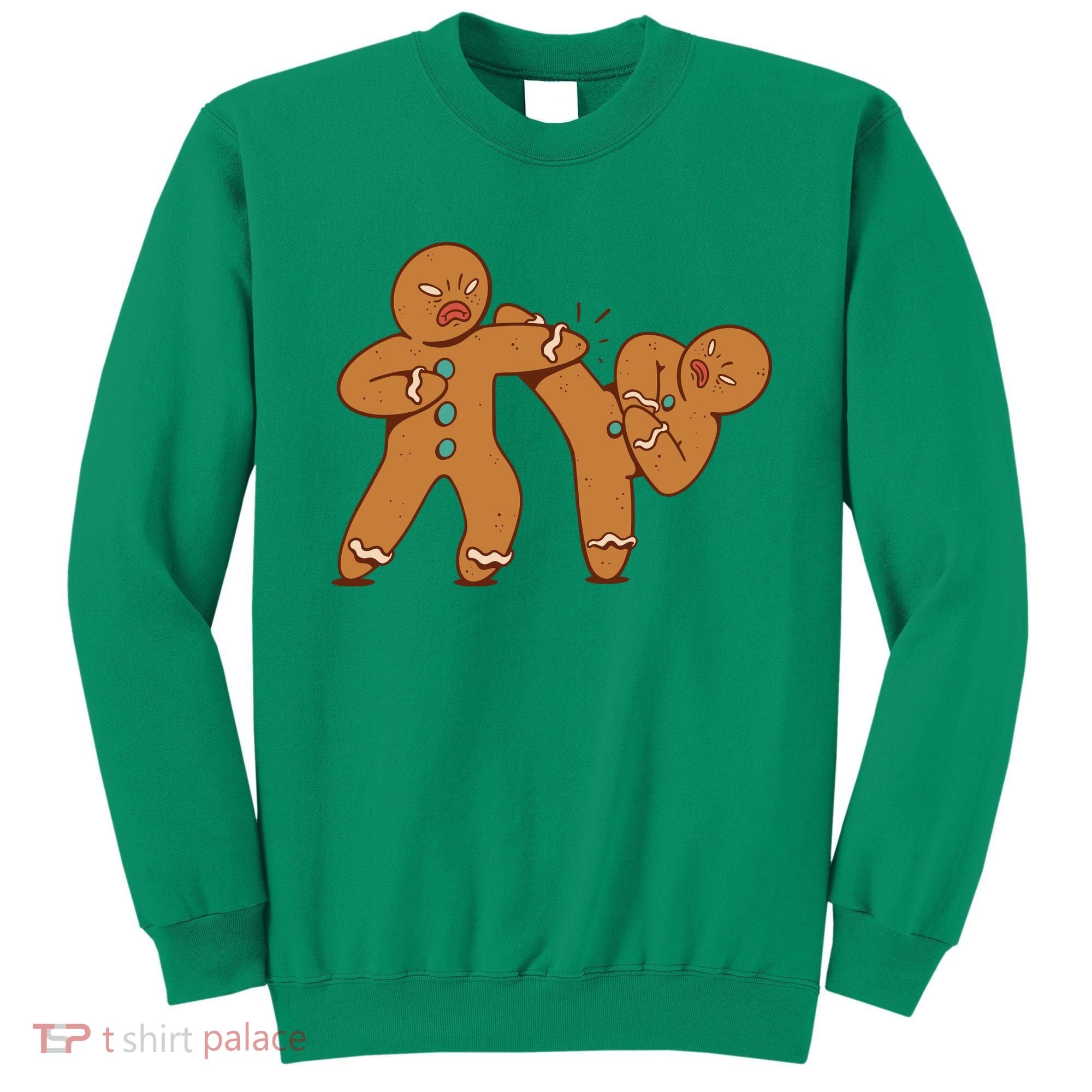 Gingerbread Fight Funny Holiday Sweatshirt