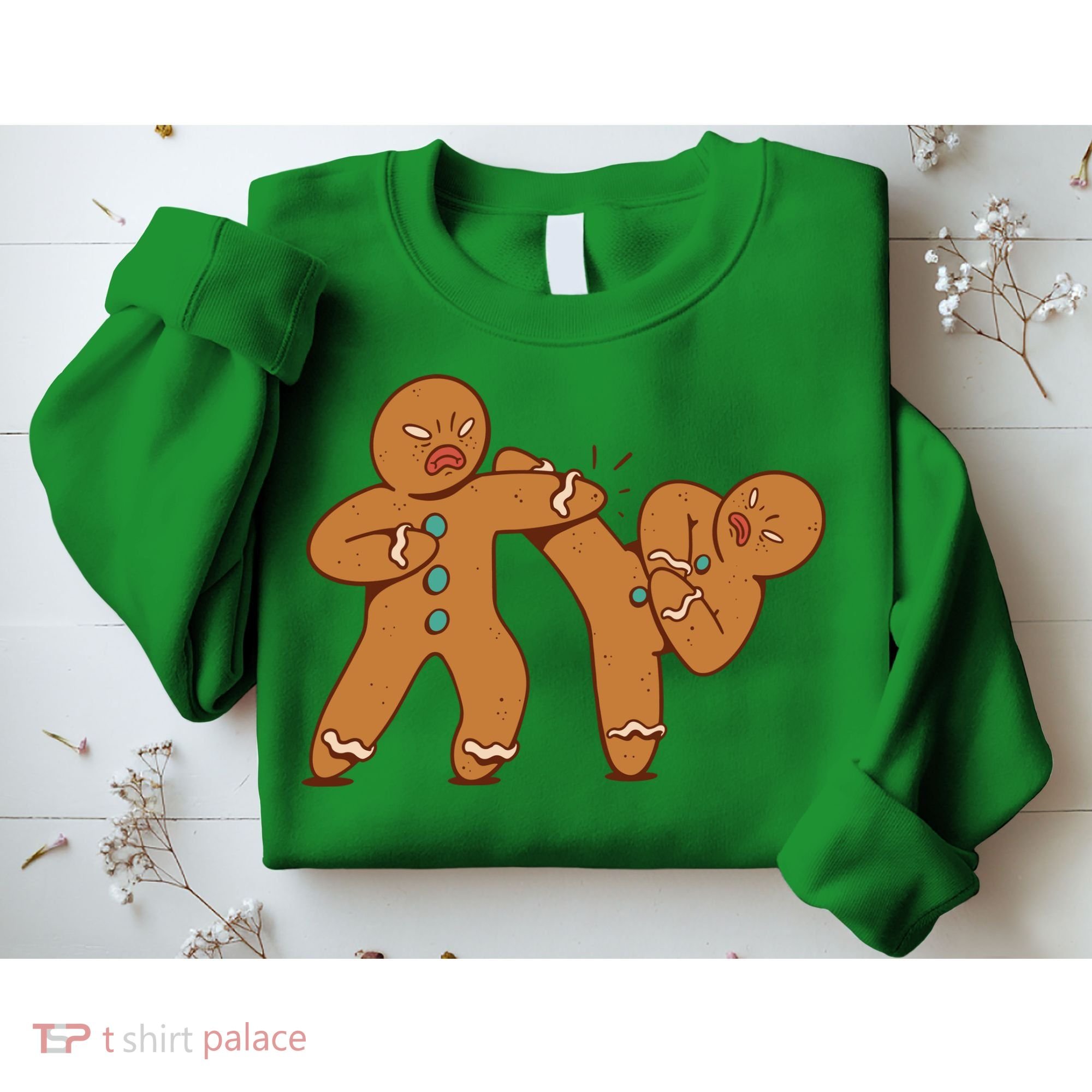 Gingerbread Fight Funny Holiday Sweatshirt
