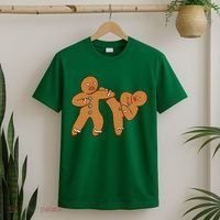 Gingerbread Fight Funny Holiday T-Shirt thumb 2