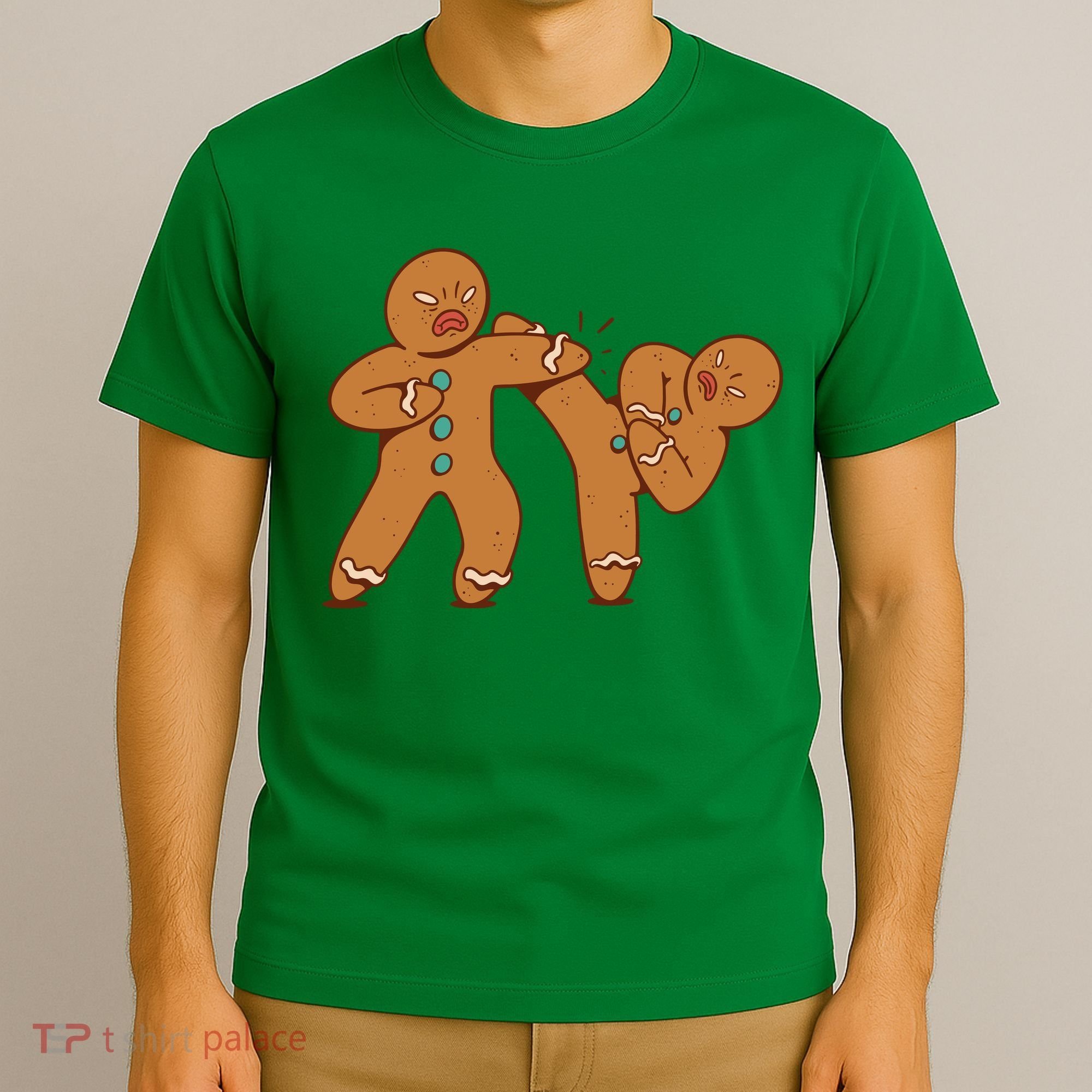 Gingerbread Fight Funny Holiday T-Shirt