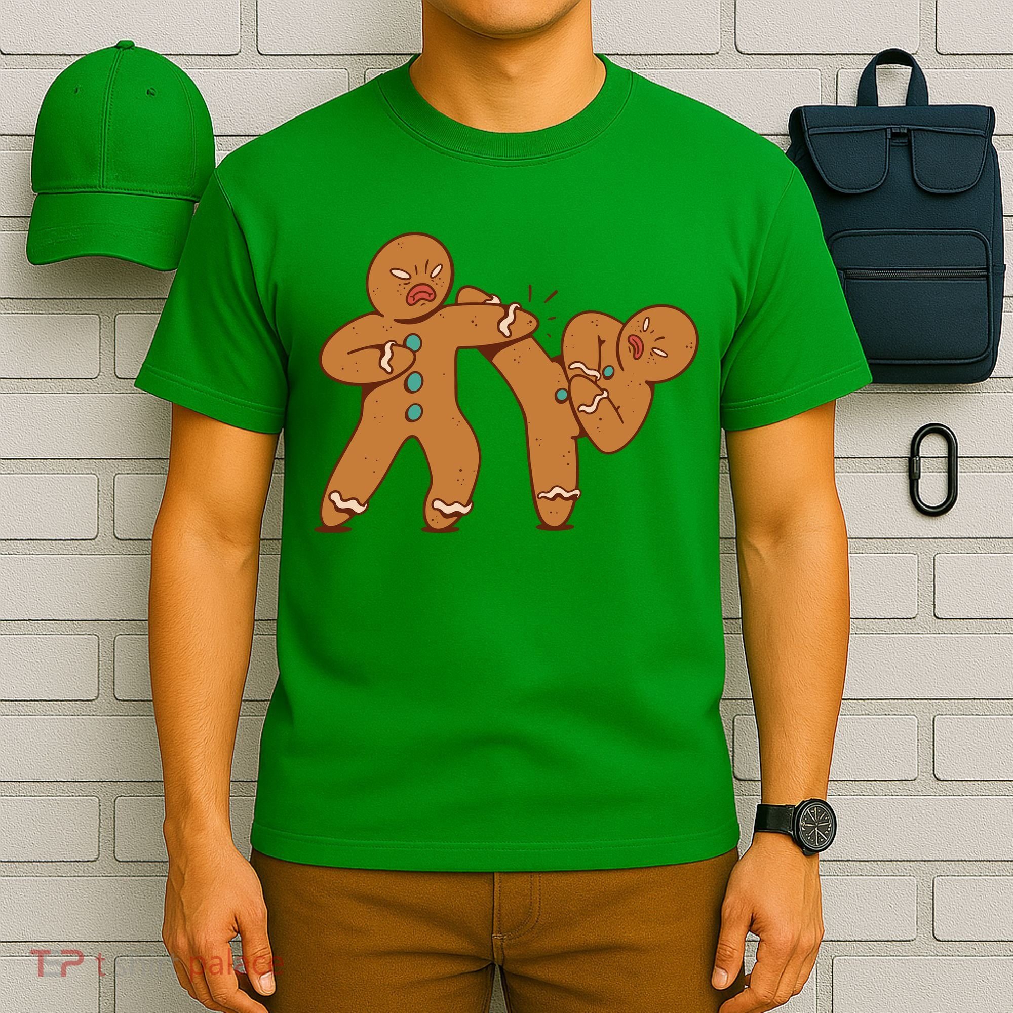 Gingerbread Fight Funny Holiday T-Shirt