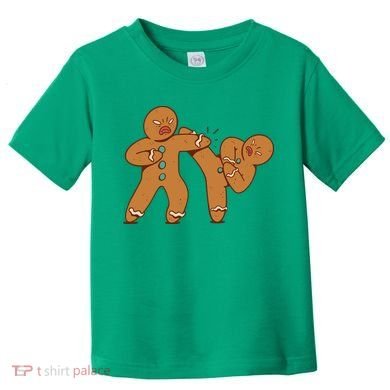 Gingerbread Fight Funny Holiday Toddler T-Shirt