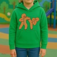 Gingerbread Fight Funny Holiday Kids Hoodie thumb 3