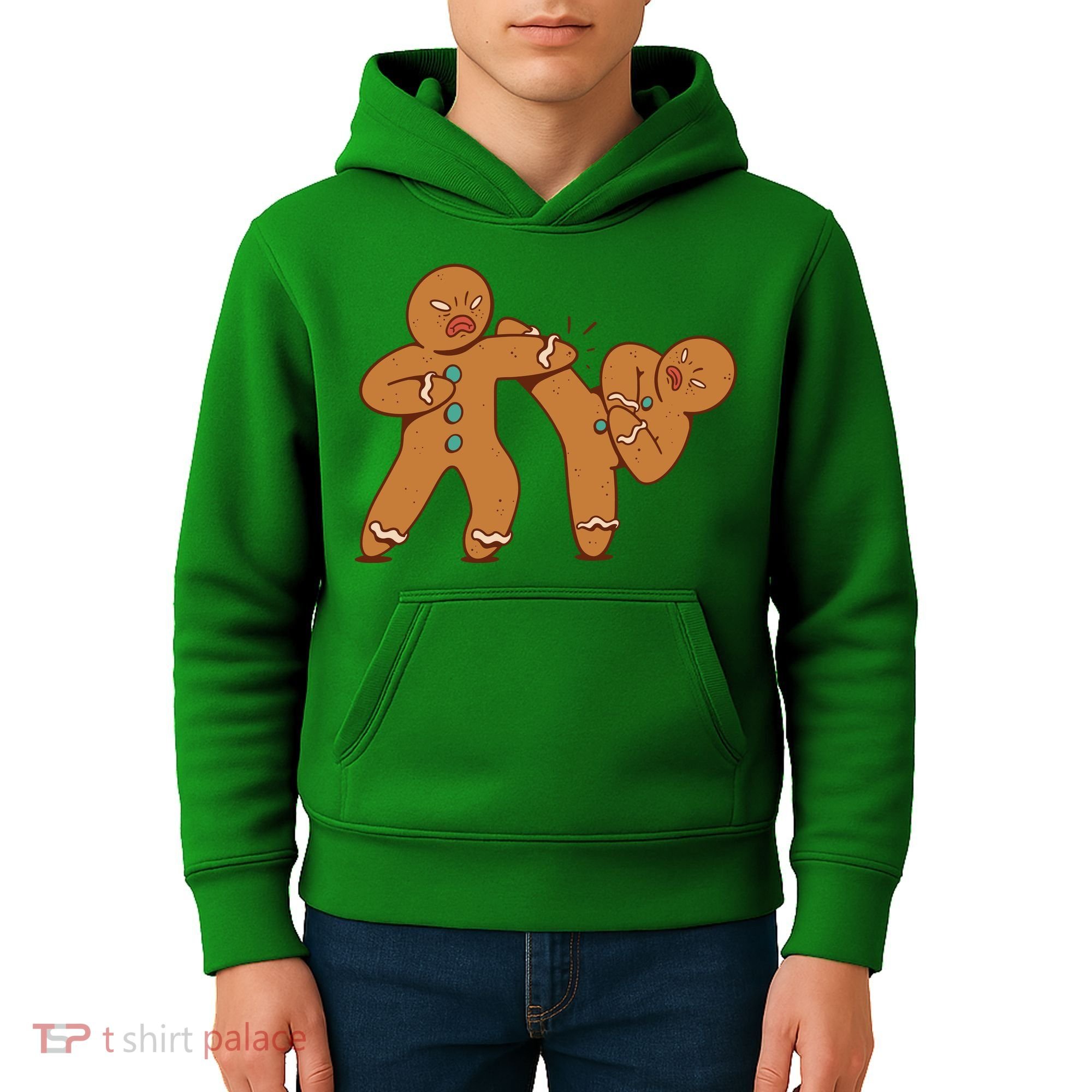 Gingerbread Fight Funny Holiday Kids Hoodie