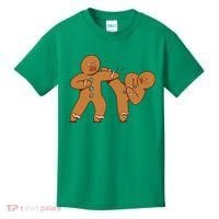 Gingerbread Fight Funny Holiday Kids T-Shirt thumb 0