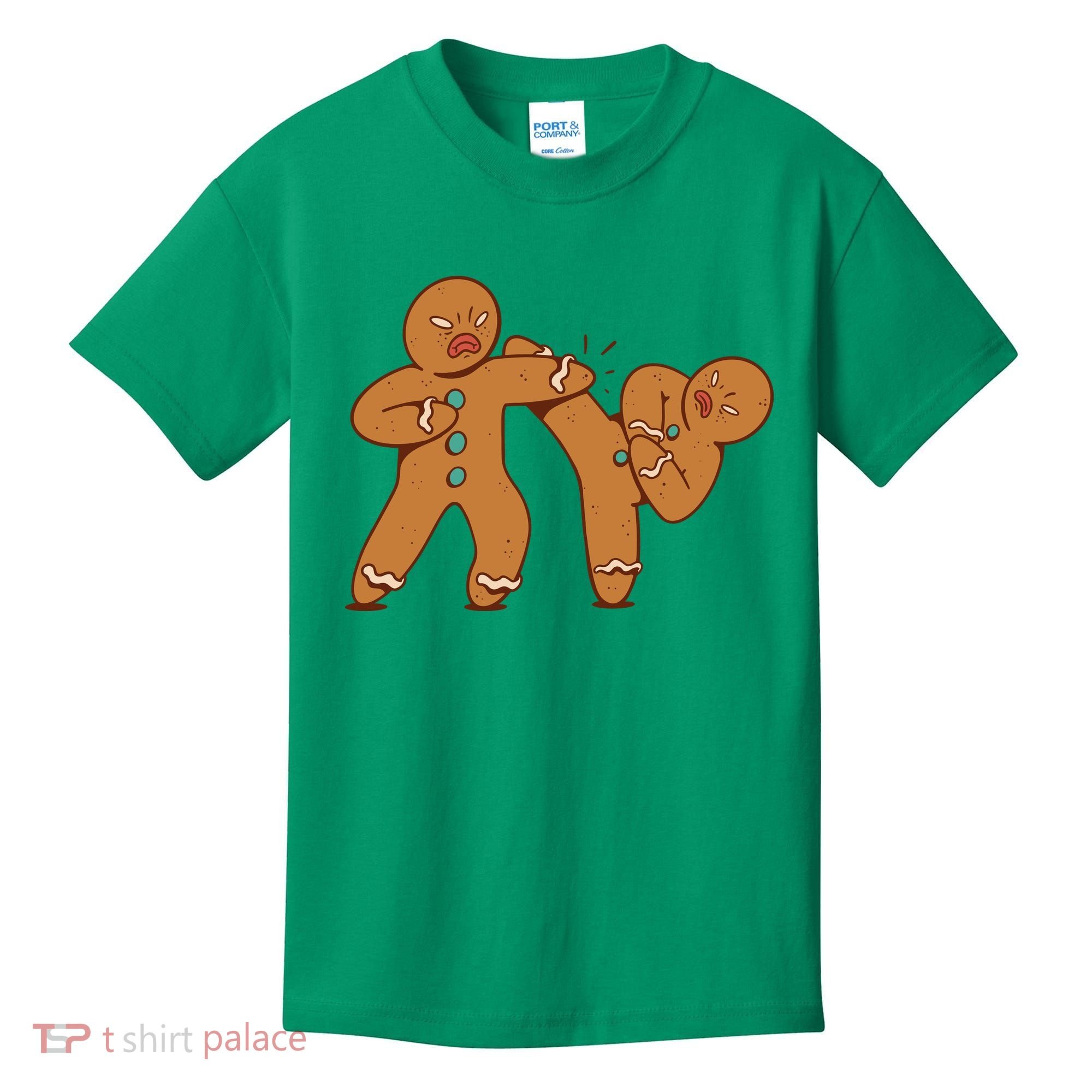 Gingerbread Fight Funny Holiday Kids T-Shirt
