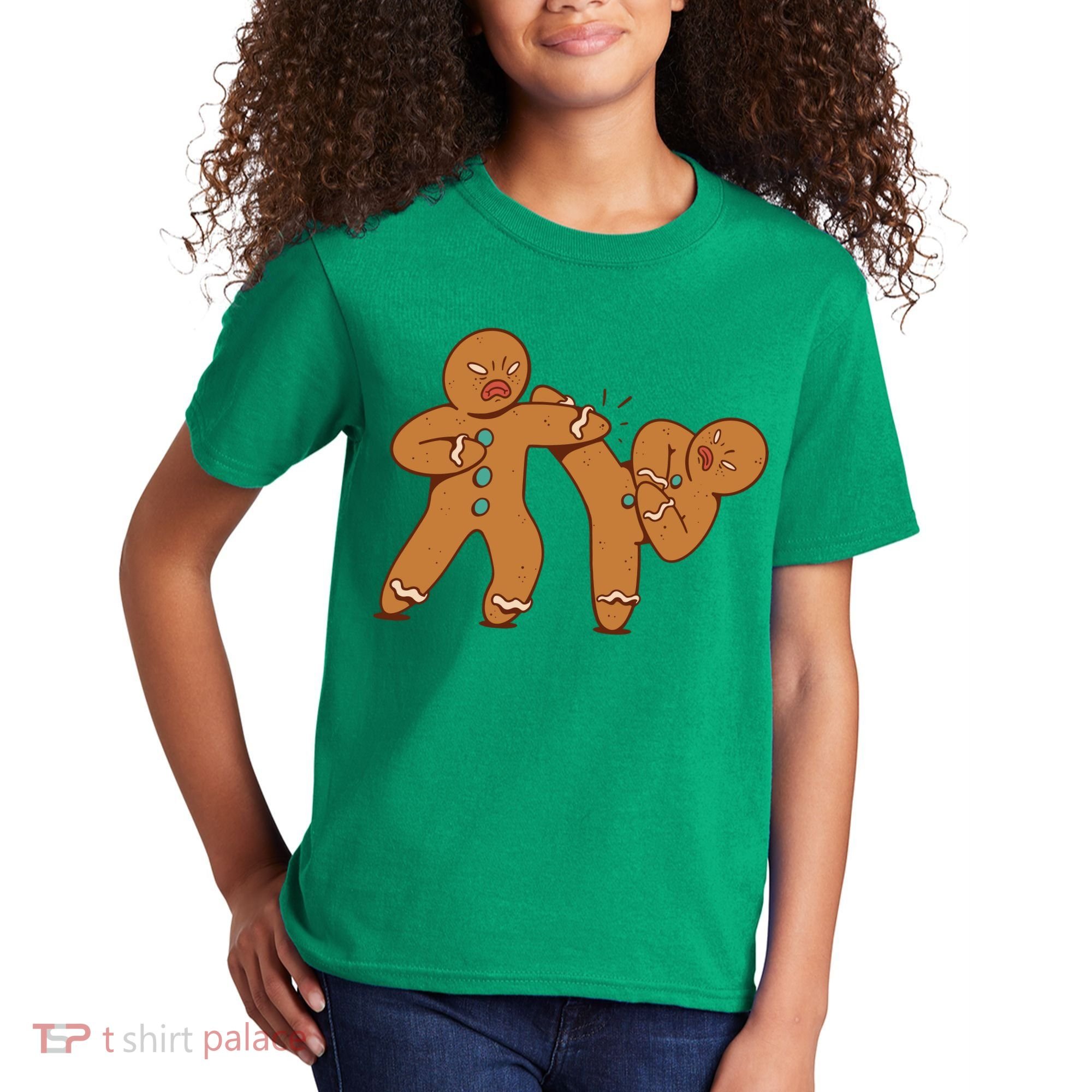 Gingerbread Fight Funny Holiday Kids T-Shirt