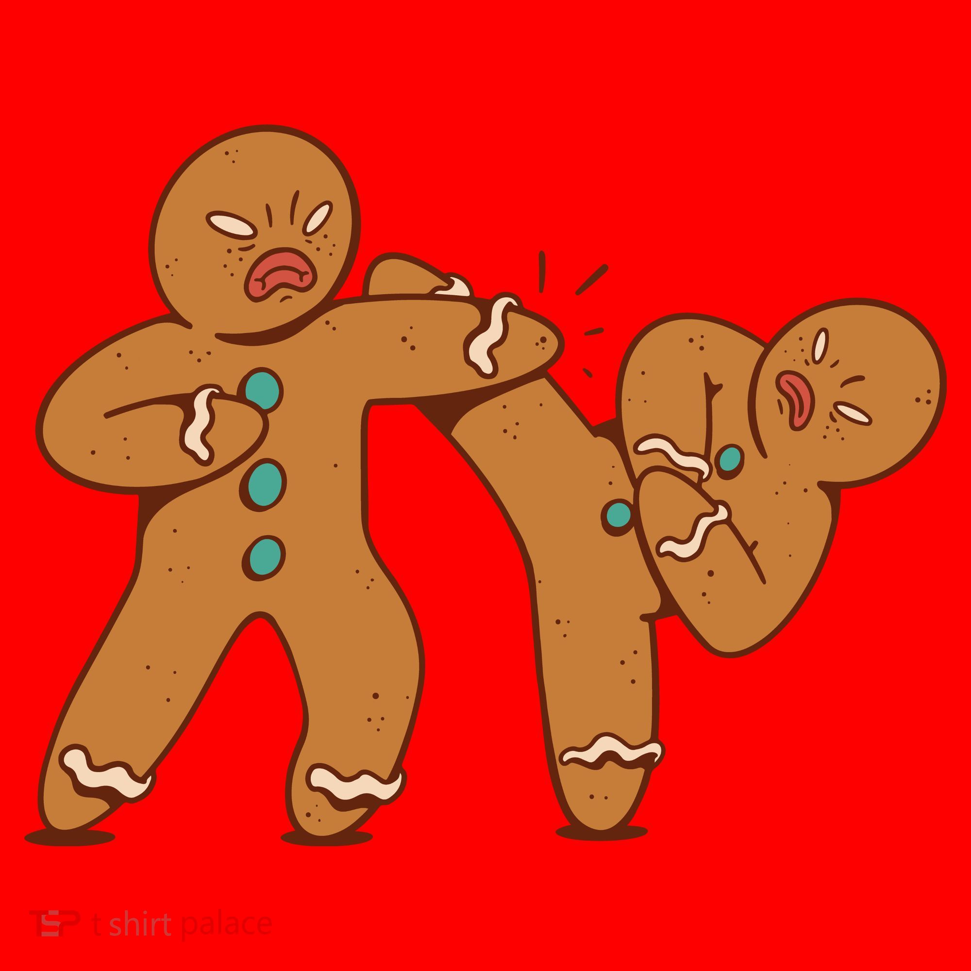 Gingerbread Fight Funny Holiday Santa Hat