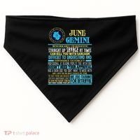 Gemini Facts Funny June Gemini Birthday Gif USA-Made Doggie Bandana thumb 0