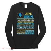 Gemini Facts Funny June Gemini Birthday Gif Long Sleeve Shirt thumb 0