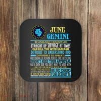 Gemini Facts Funny June Gemini Birthday Gif Coaster thumb 0