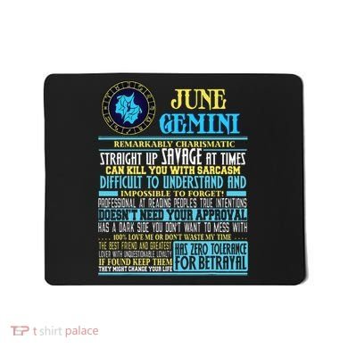 Gemini Facts Funny June Gemini Birthday Gif Mousepad
