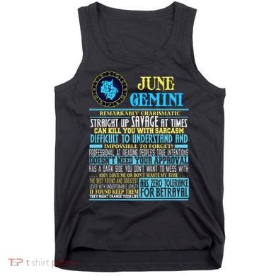 Gemini Facts Funny June Gemini Birthday Gif Tank Top