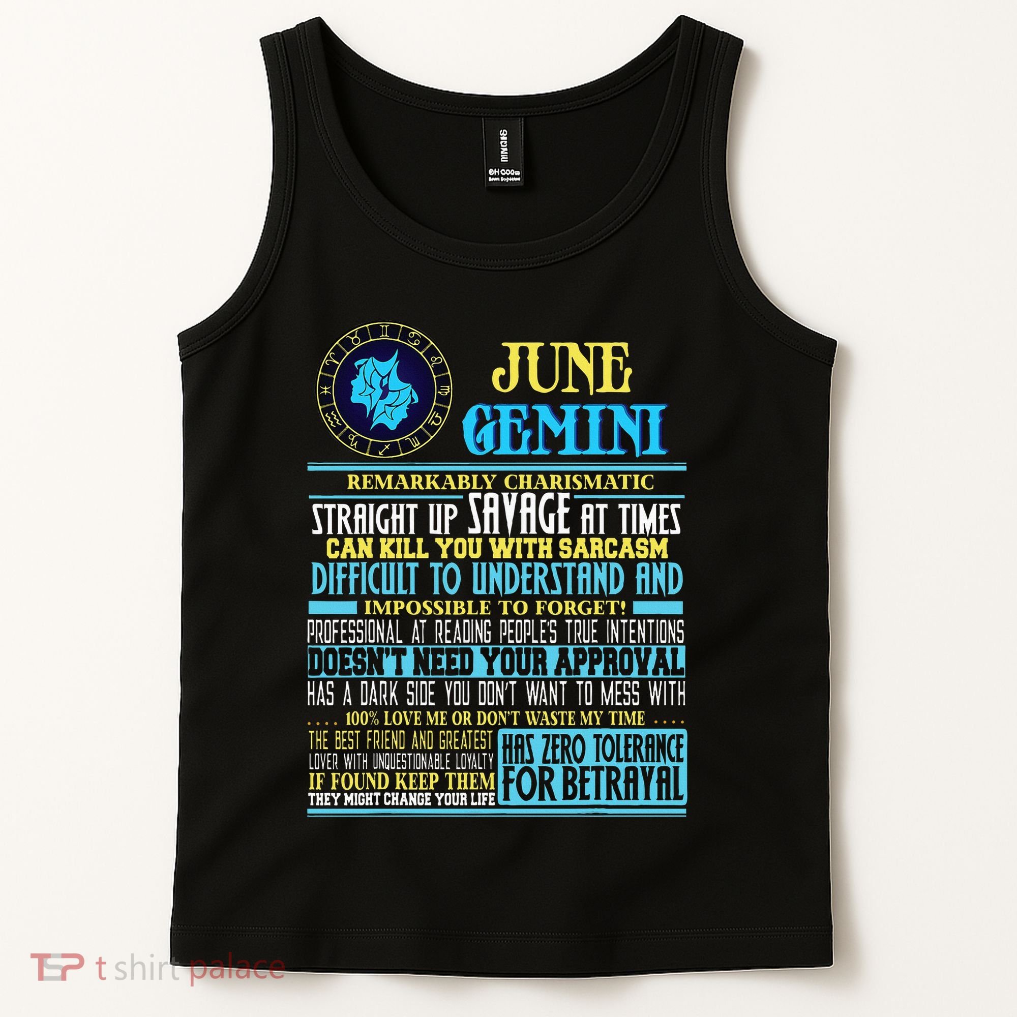 Gemini Facts Funny June Gemini Birthday Gif Tank Top
