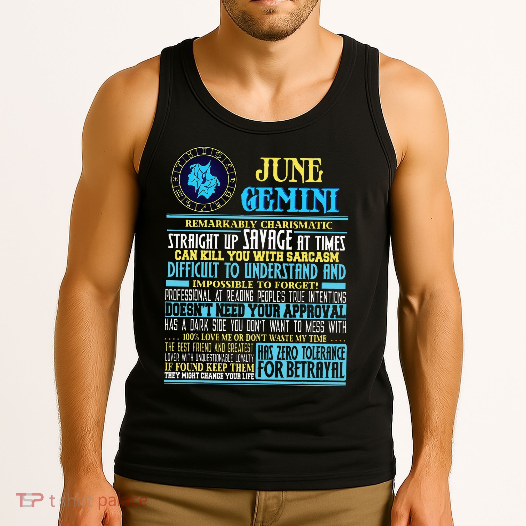 Gemini Facts Funny June Gemini Birthday Gif Tank Top