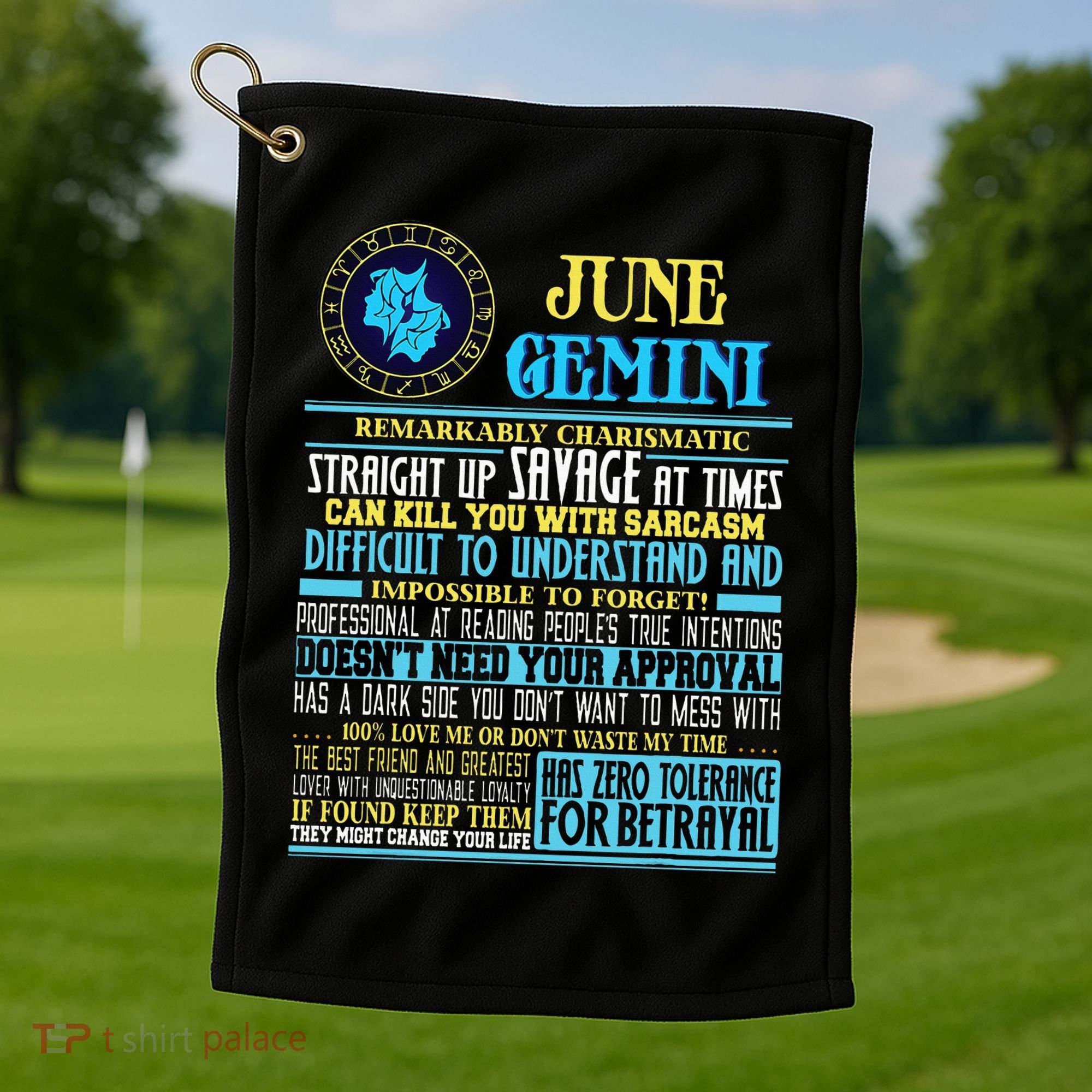 Gemini Facts Funny June Gemini Birthday Gif Golf Towel