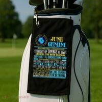 Gemini Facts Funny June Gemini Birthday Gif Golf Towel thumb 2