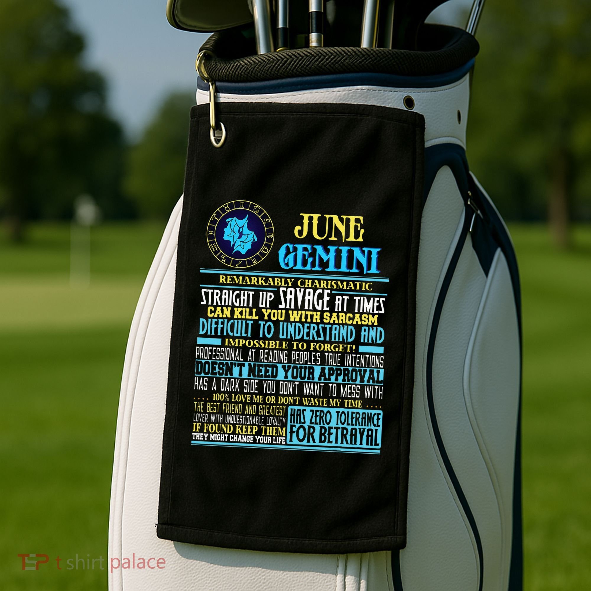 Gemini Facts Funny June Gemini Birthday Gif Golf Towel