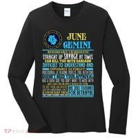 Gemini Facts Funny June Gemini Birthday Gif Women's Long Sleeve Shirt thumb 0