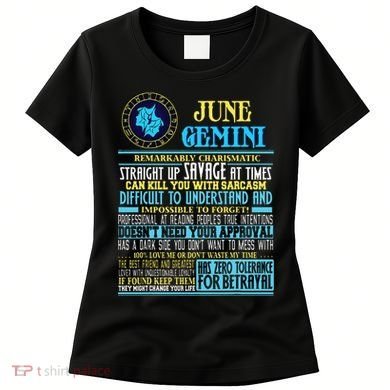 Gemini Facts Funny June Gemini Birthday Gif Women's T-Shirt