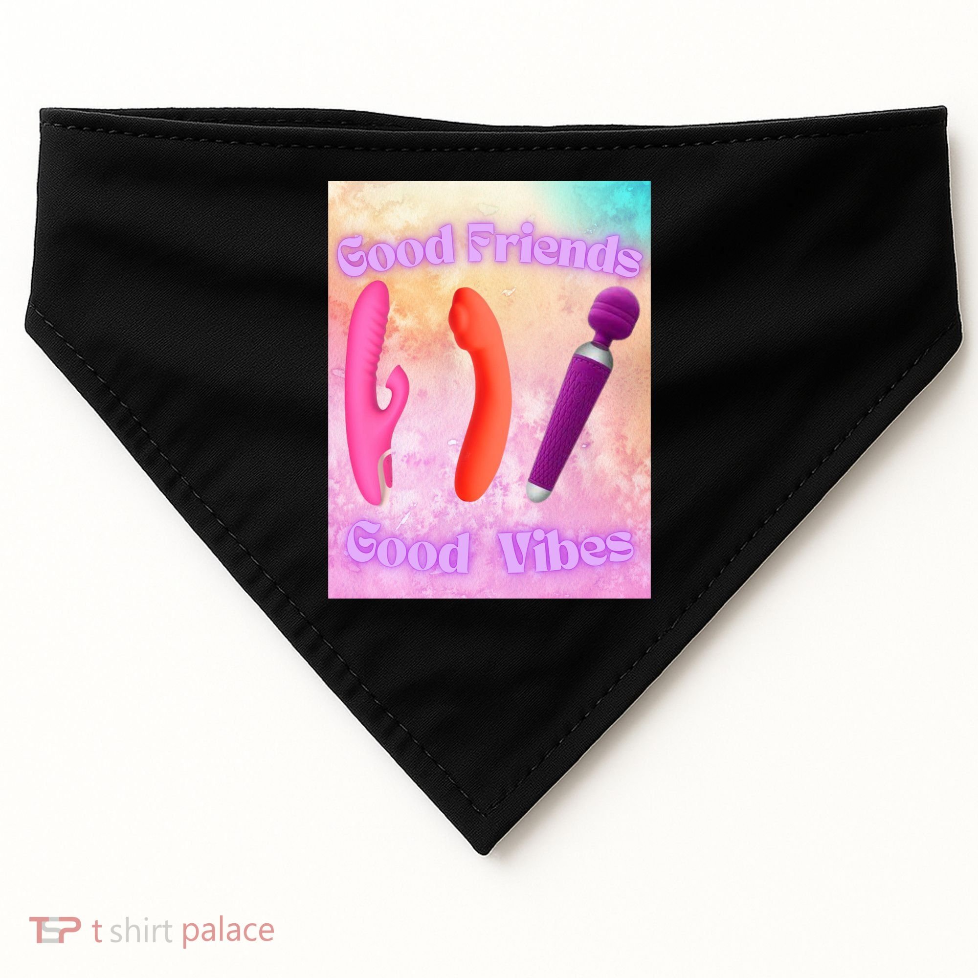 Good Friends Good Vibes USA-Made Doggie Bandana