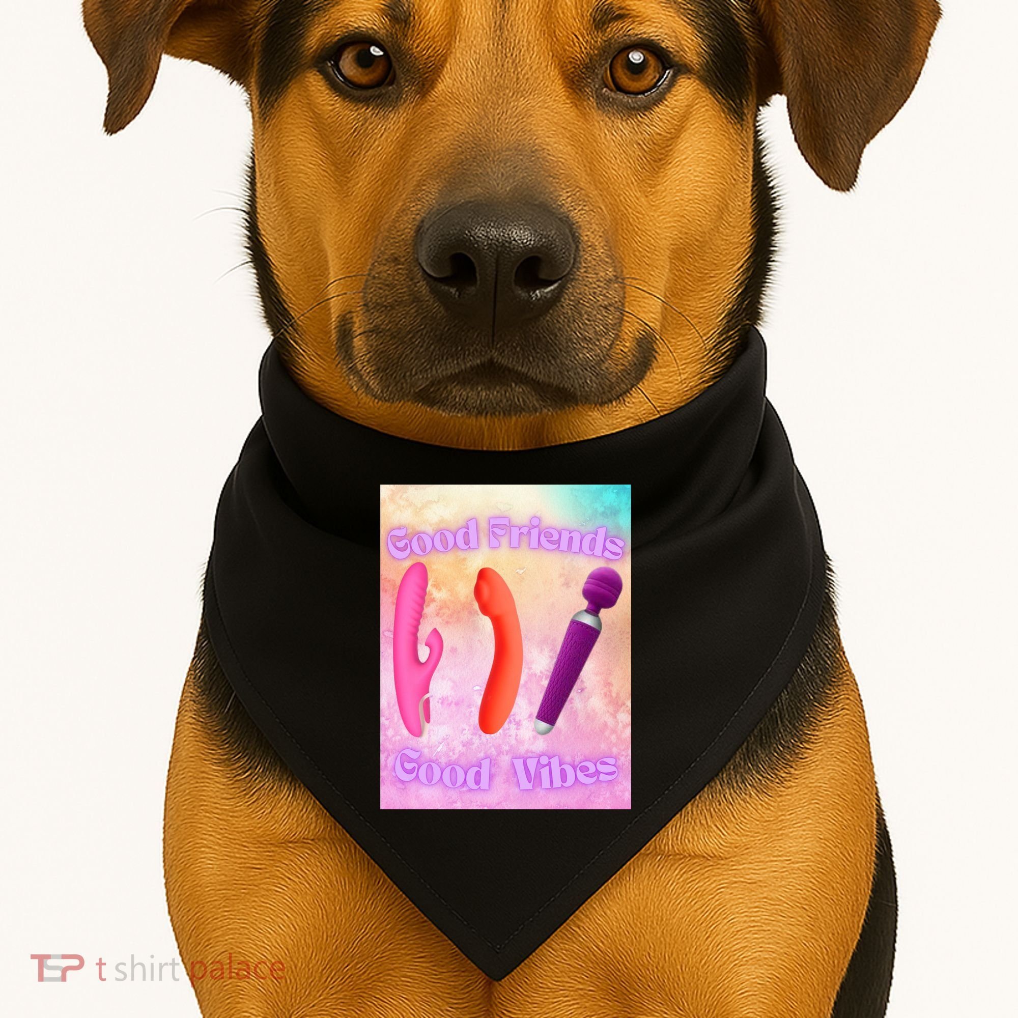 Good Friends Good Vibes USA-Made Doggie Bandana