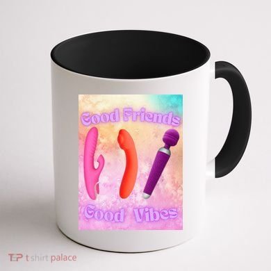 Good Friends Good Vibes Coffee Mug back