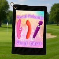 Good Friends Good Vibes Golf Towel thumb 1