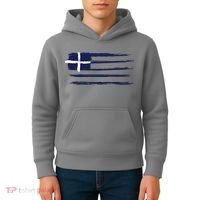 Greece Flag Kids Hoodie thumb 4