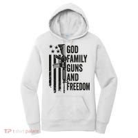 GOD FAMILY GUNS FREEDOM Gun Rights Faith Jesus Camo Women's Hoodie thumb 0