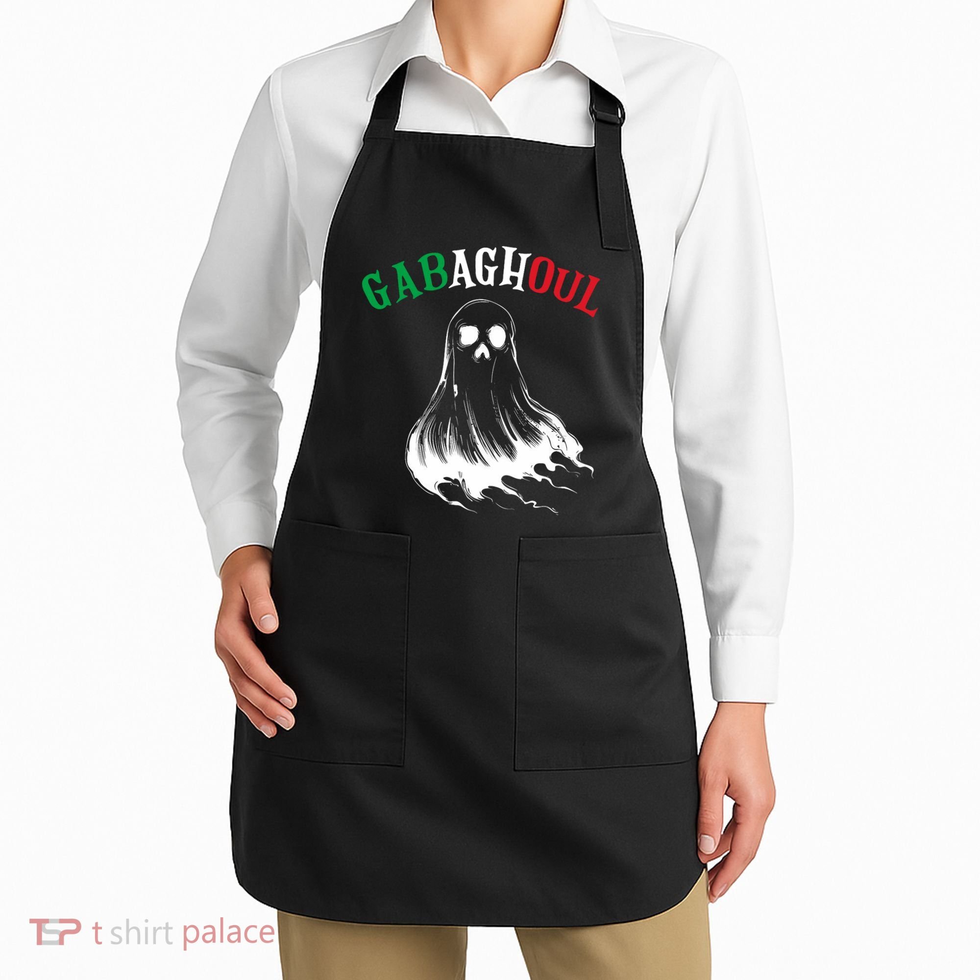 Gabaghoul Funny Gabagool Italian Flag Halloween Apron