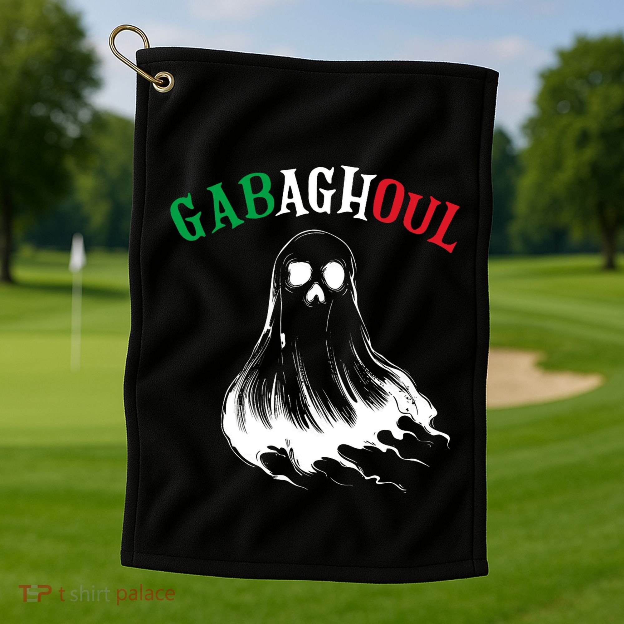 Gabaghoul Funny Gabagool Italian Flag Halloween Golf Towel