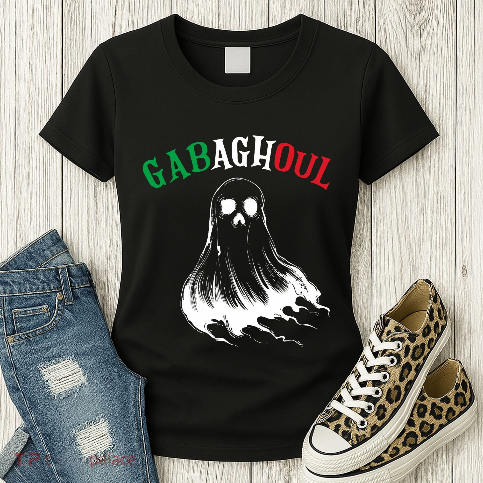 Gabaghoul Funny Gabagool Italian Flag Halloween Women's T-Shirt