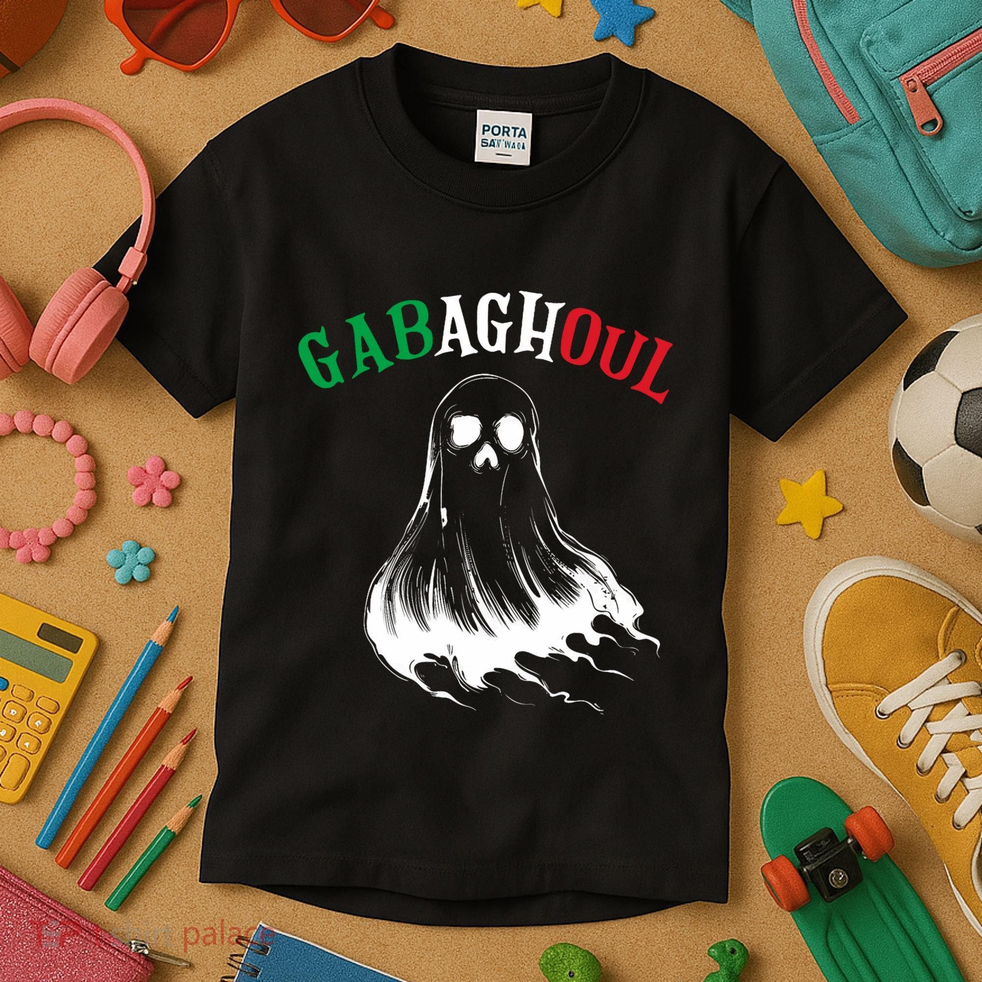 Gabaghoul Funny Gabagool Italian Flag Halloween Kids T-Shirt