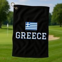 Greece Flag Greek Flag Greece Souvenir Golf Towel thumb 1