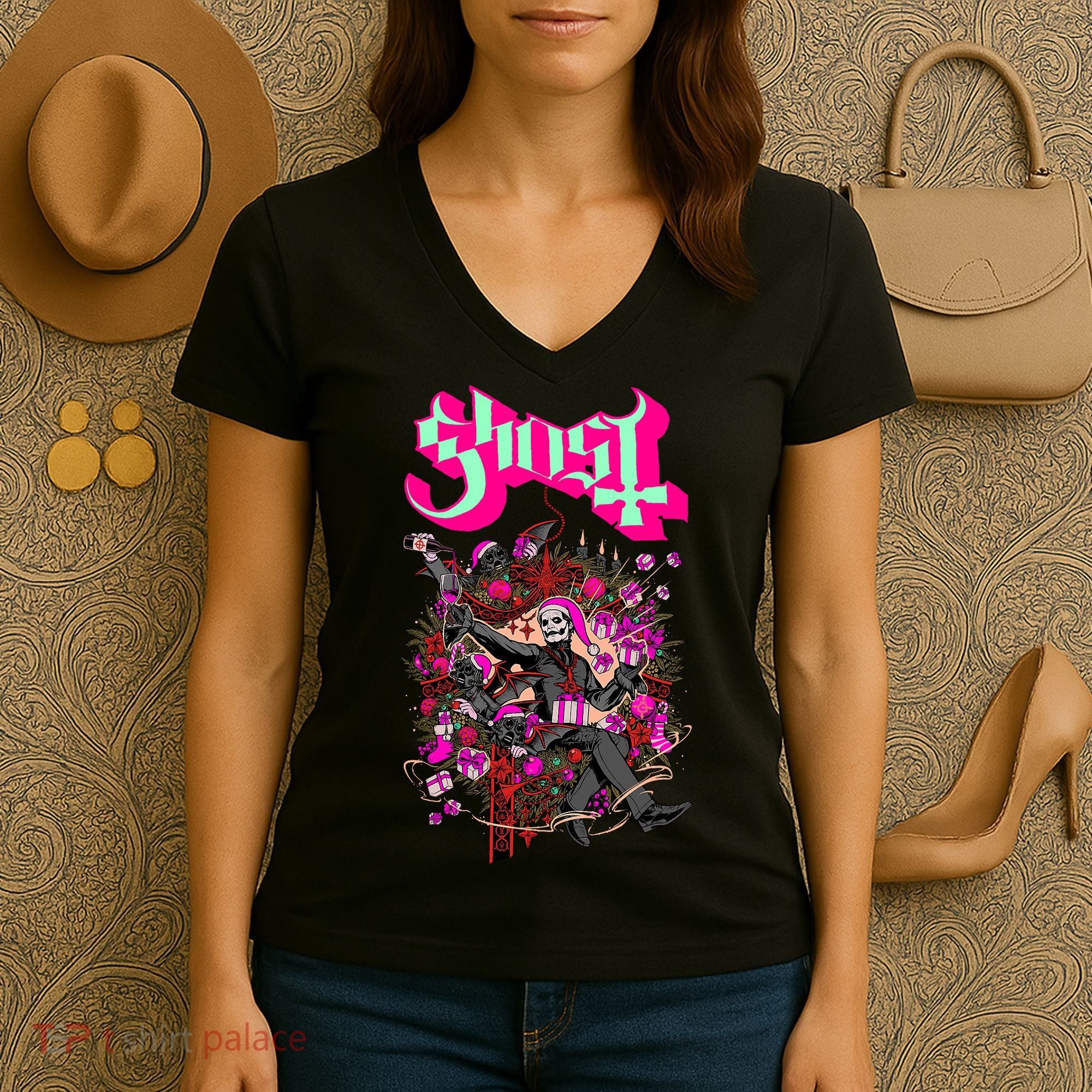 Ghost – Festivus Women's V-Neck T-Shirt