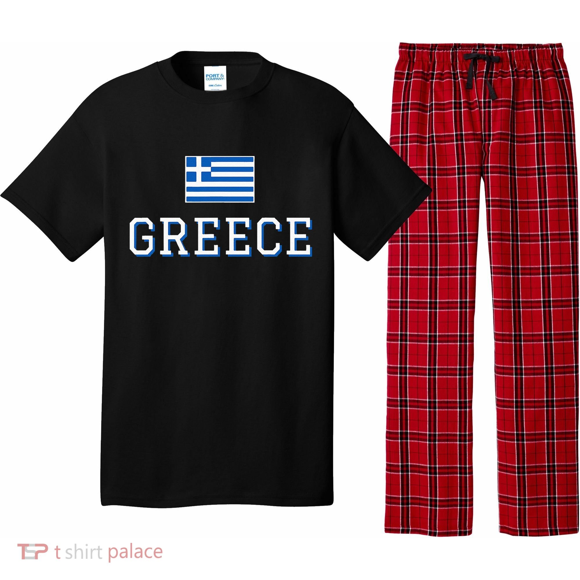 Greece Flag Greek Flag Greece Souvenir Pajama Set