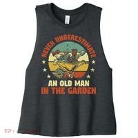 Gardener Funny Gardening An Old Man In The Garden Plant Women's Racerback Cropped Tank thumb 0