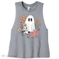 Ghost Floral Women's Racerback Cropped Tank thumb 0