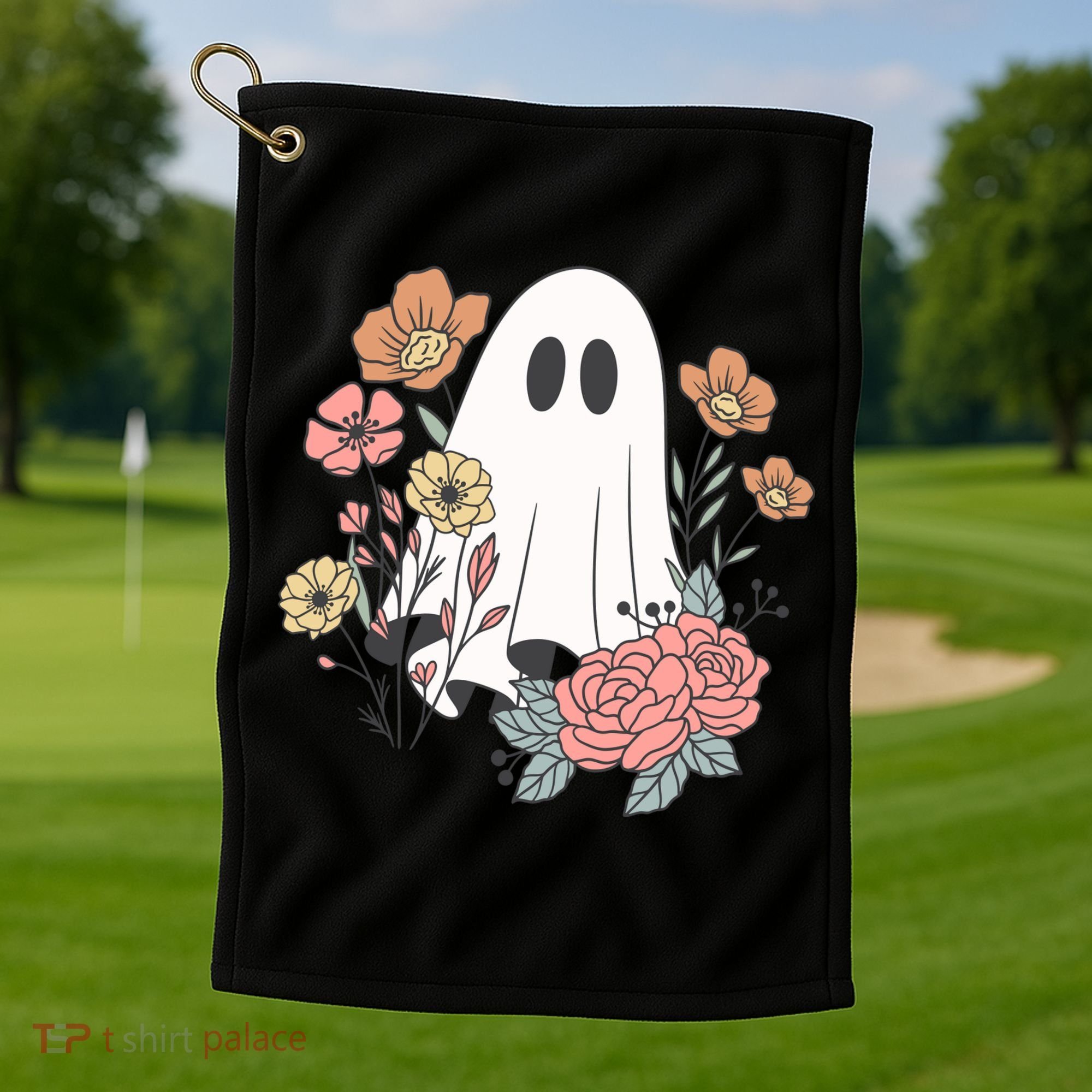 Ghost Floral Golf Towel