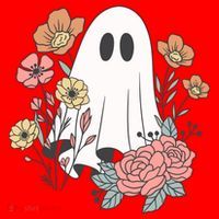 Ghost Floral Santa Hat thumb 1