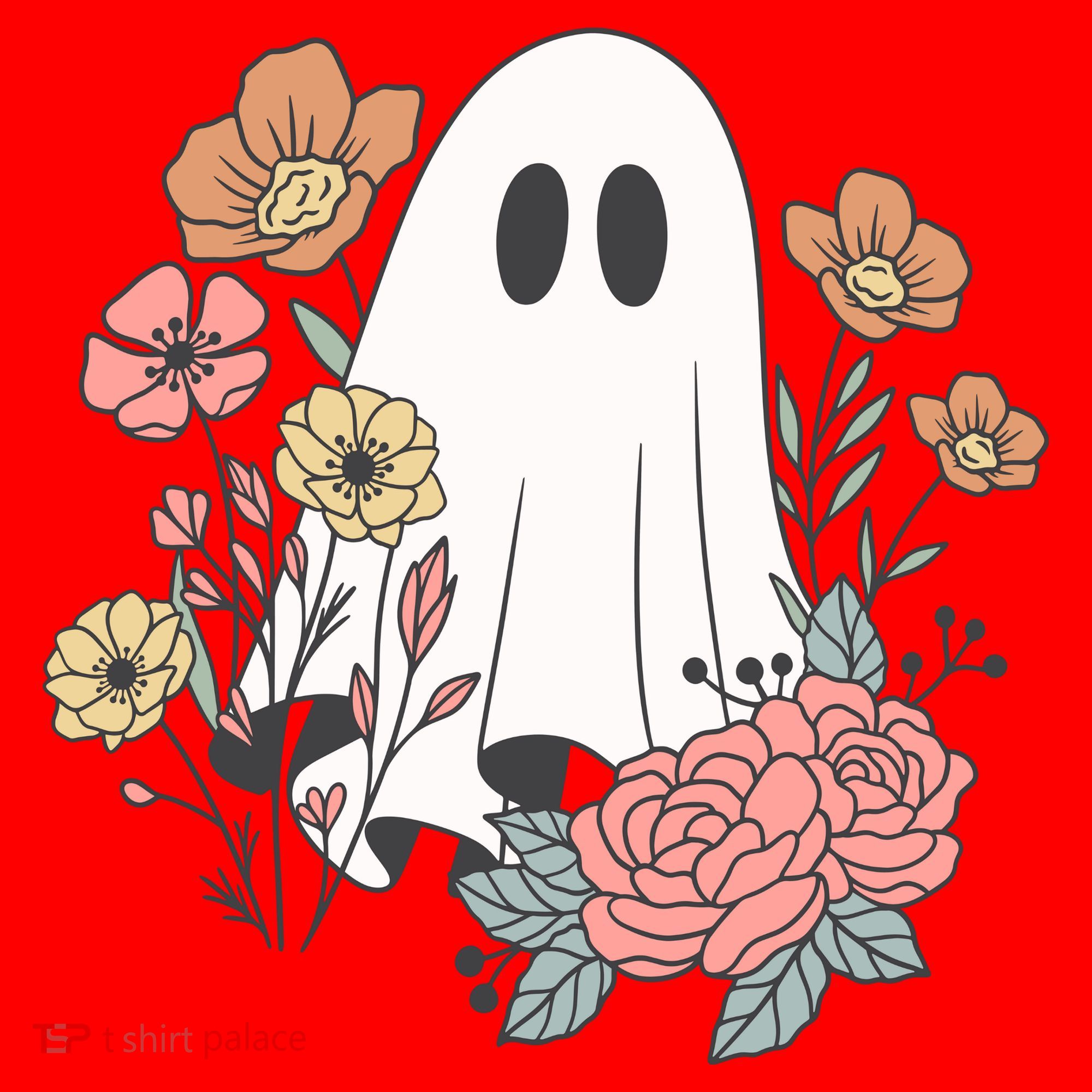 Ghost Floral Santa Hat