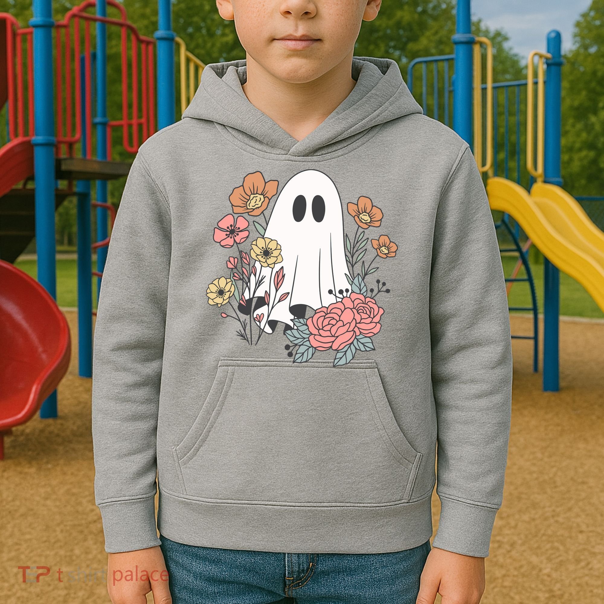 Ghost Floral Kids Hoodie