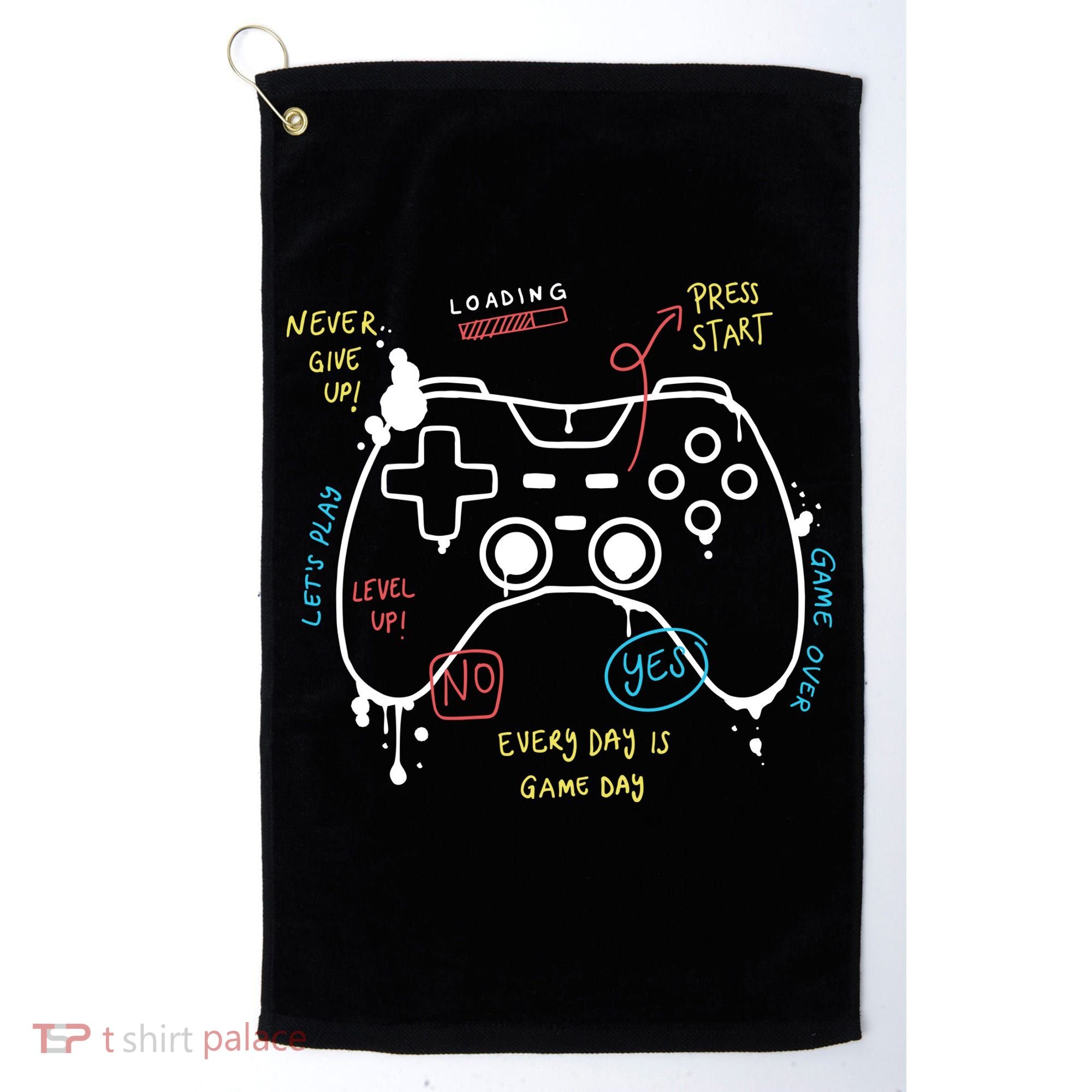 Gamer Funny Gaming Remote Everyday Is Game Day Golf Towel
